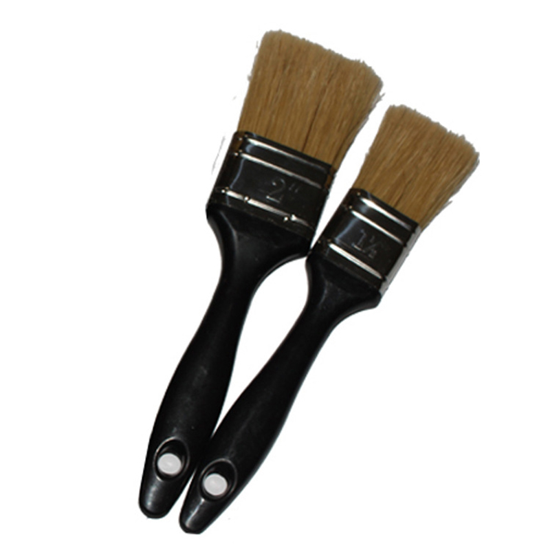 Various Sizes Black Plastic Handle Paint Brushes