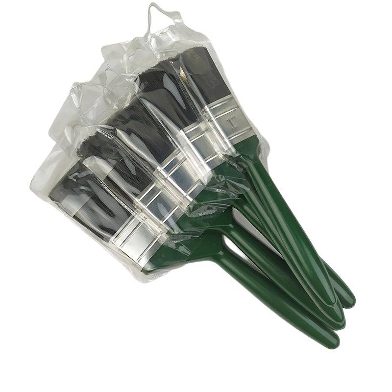 Brush with Green Plastic Bristles and Plastic Handle