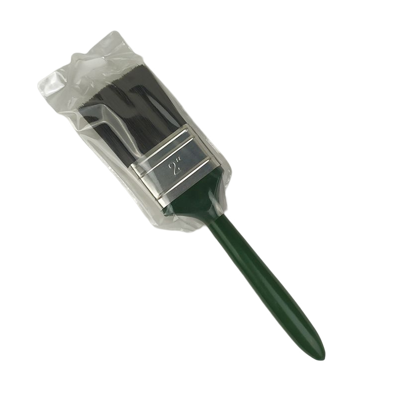 Brush with Green Plastic Bristles and Plastic Handle