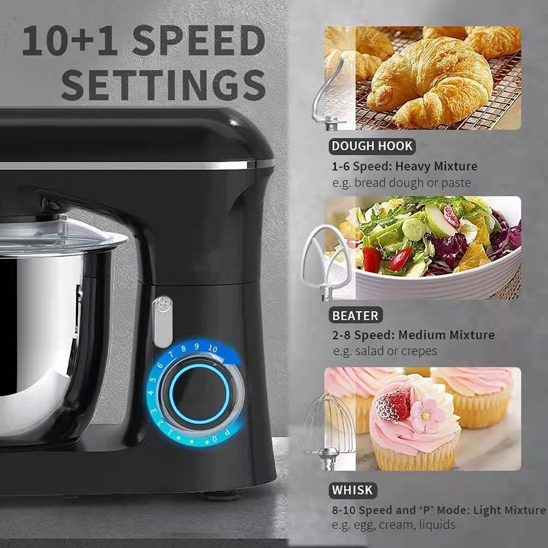 1500W Tilt-Head 6-Speed Kitchen Electric Dough Stand Food Mixer