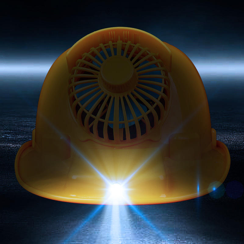 Protective Helmet Solar Construction Safety Hard Hat with Light and Fan