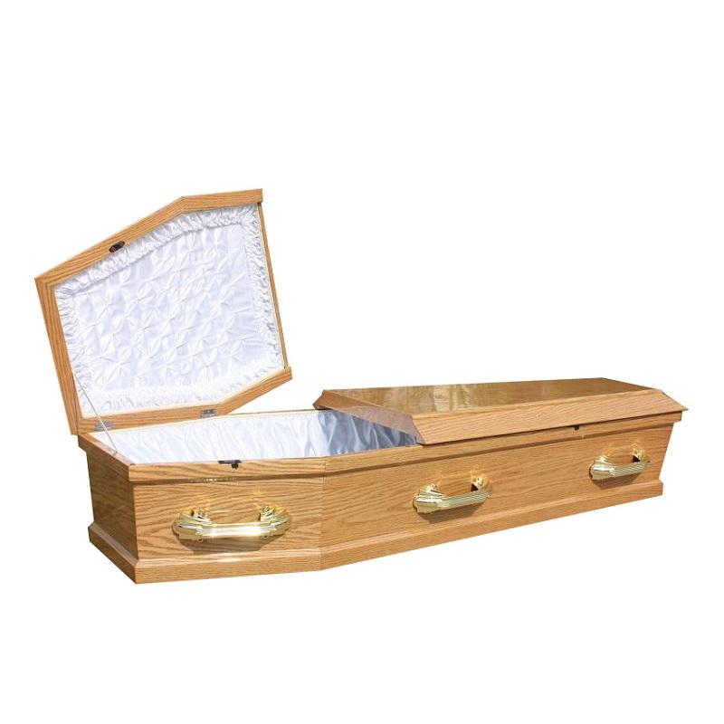 European Style Assembled Funeral Coffins Solid Wood Casket