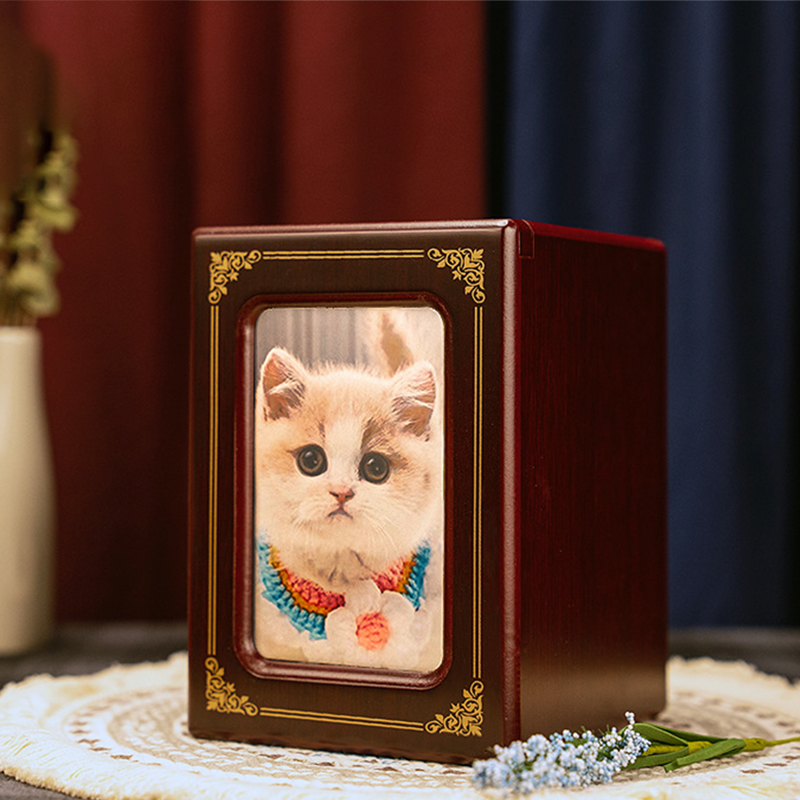 Wooden Urn Pet Animal Funeral Memorial Box