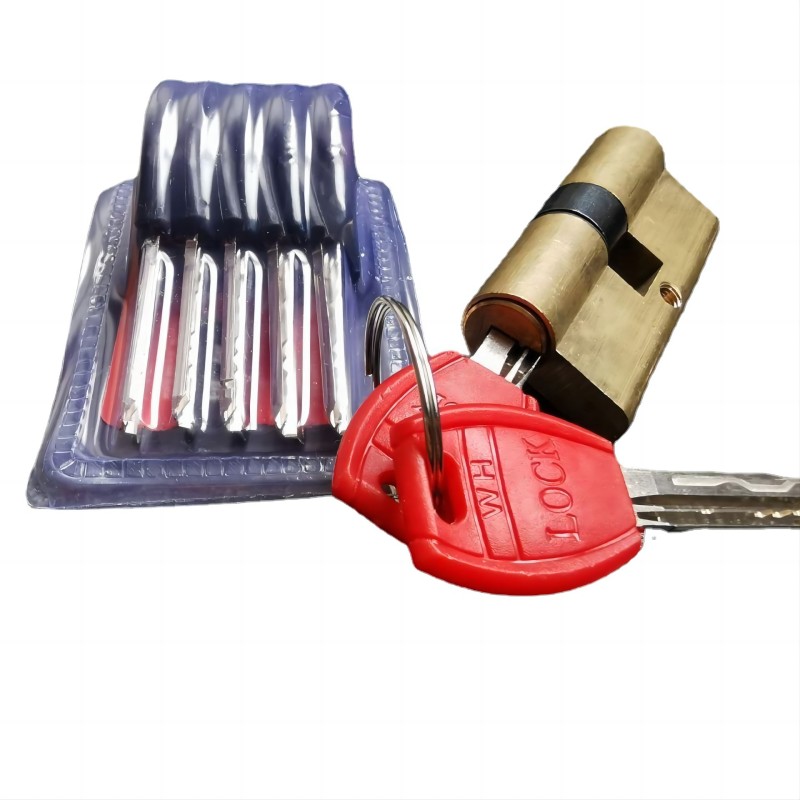 Anti-theft Door Lock Cylinder Red Black Handle Apartment Pure Copper Lock Cylinder