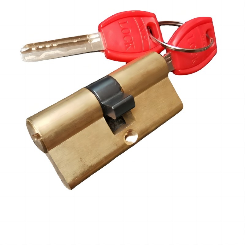 Anti-theft Door Lock Cylinder Red Black Handle Apartment Pure Copper Lock Cylinder