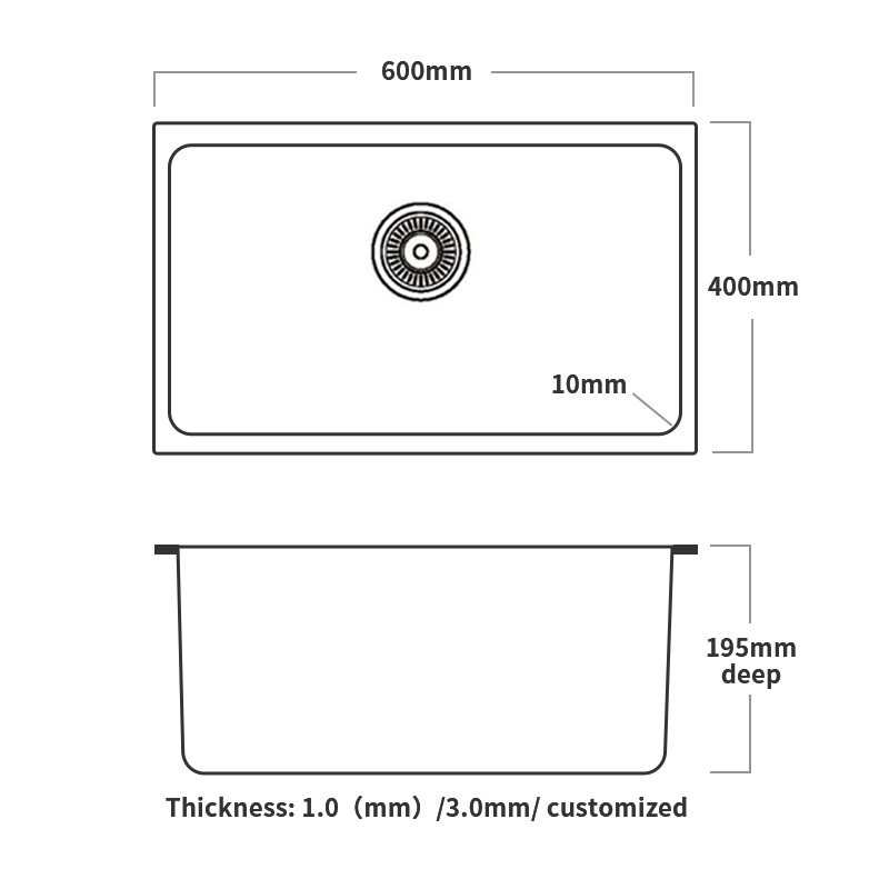 large single bowl kitchen sink