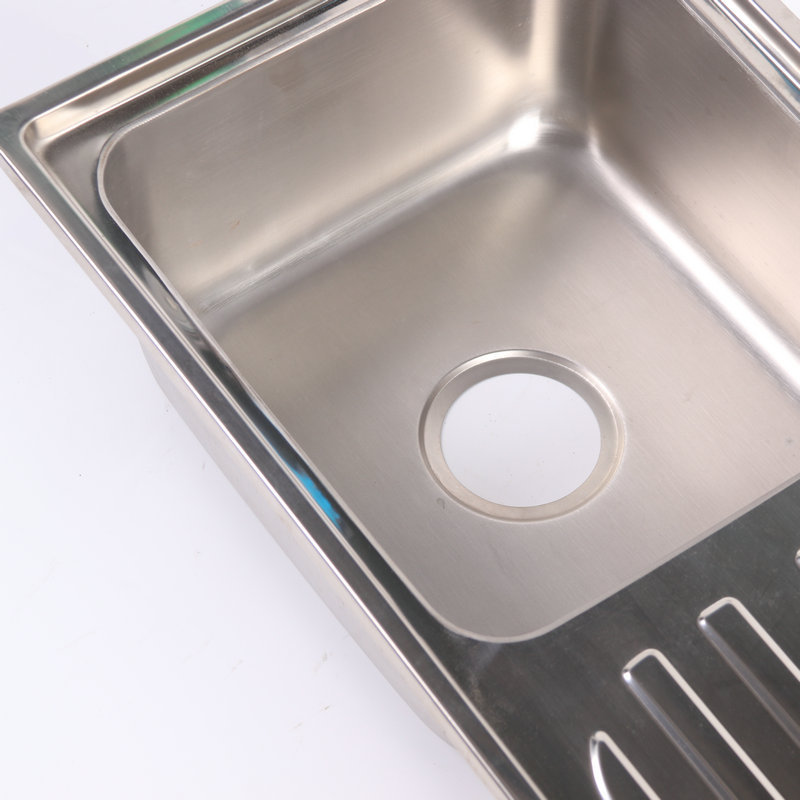 Modern Undermount Rust Resistance And Durable Square Kitchen Sink Single Bowl With Drainboard