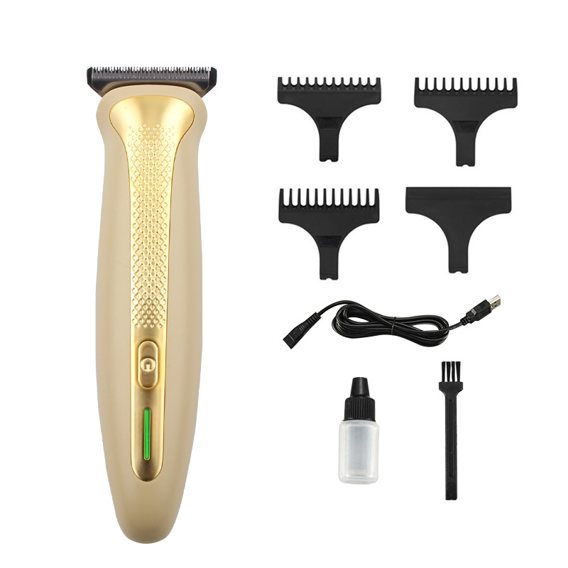 Custom Multifunctional Carved Hair Clipper Portable Gold Wireless Clippers