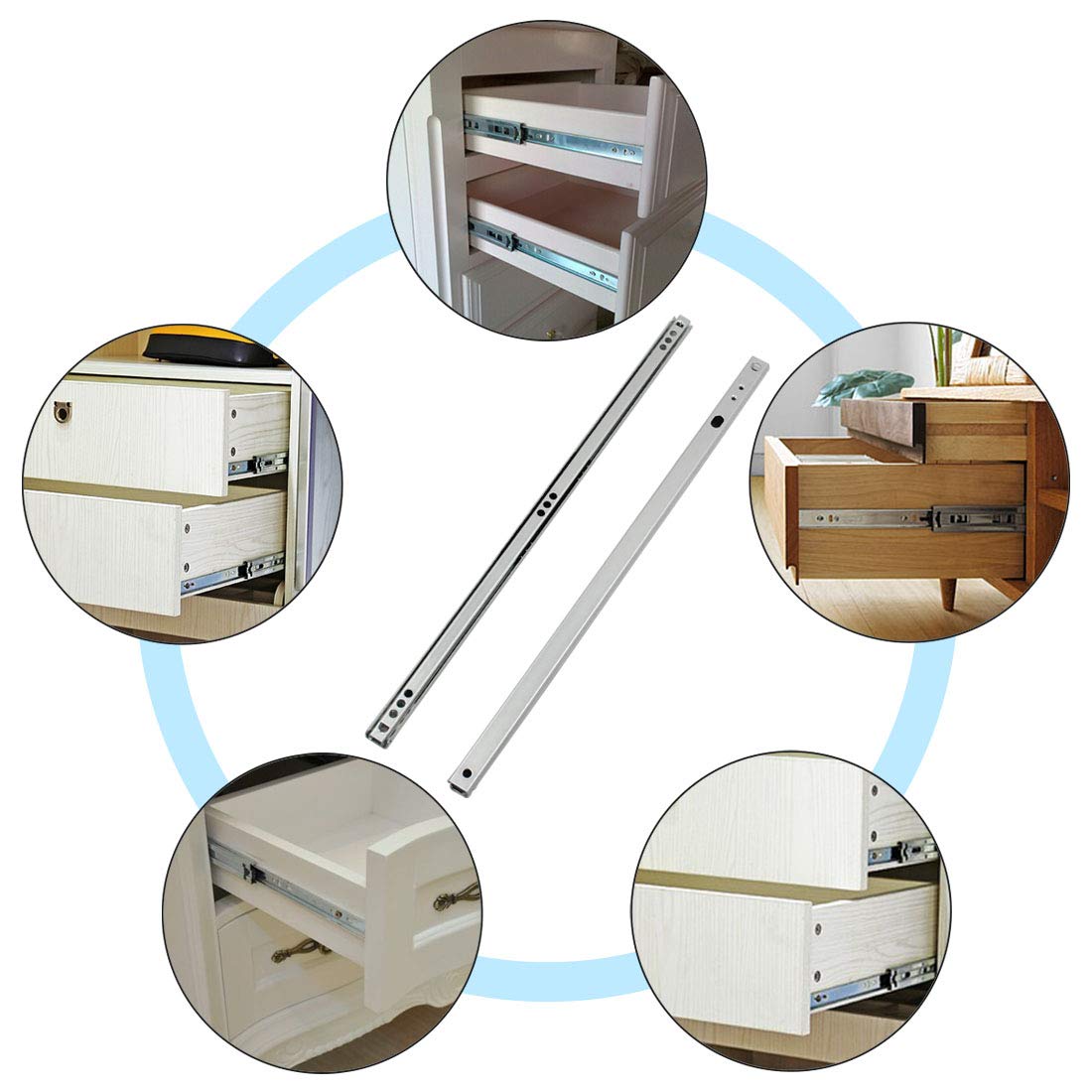 Undermounted Two Way Metal Cabinet Drawer Slides Rail With Smooth Glide