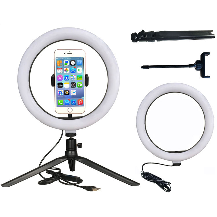 10 inch Selfie LED Ring Light Table Ring Light with Tripod Stand
