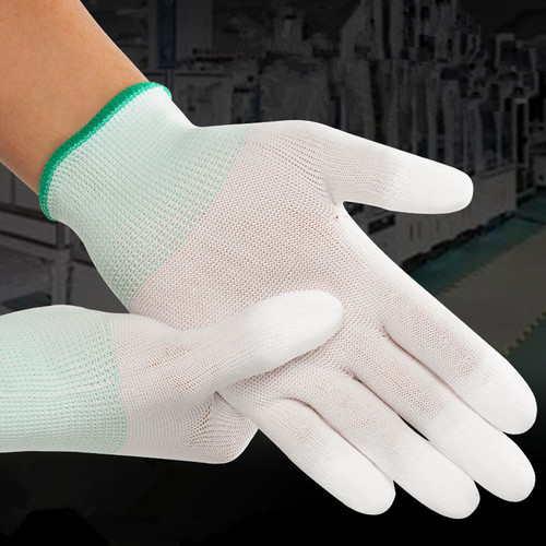 Pu white finger gloves wear-resistant anti-static gloves