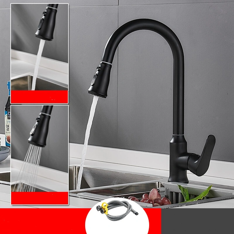 New Modern Style Copper 304 Stainless Steel Kitchen Taps Pull out Pull Down Kitchen Mixer Sink Faucet Sink Kitchen Faucets with Sprayer