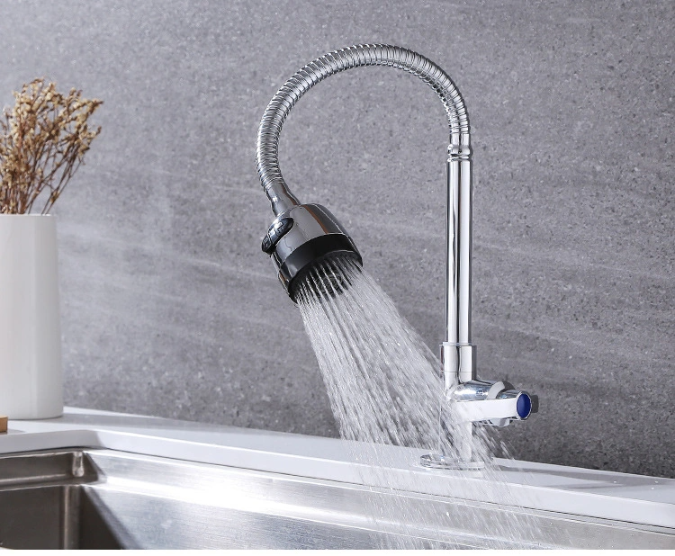Hot Sell Copper Sprinkle Mixer Faucet 360 Hot Cold Deck Mounted Sink Tap for Kitchen