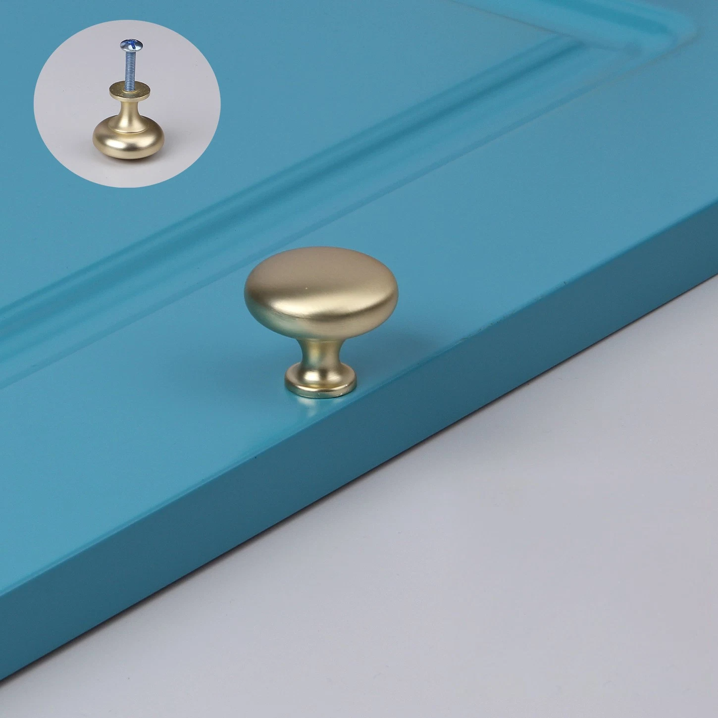 Zinc Alloy Circular Cabinet Door Wardrobe Handle Modern Simple Cabinet Drawer Handle Copper Gold Single Hole