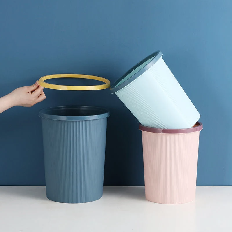 Household Bathroom Trash Can Toilet Waste Paper Basket Large Living Room Dustbin Trash Can