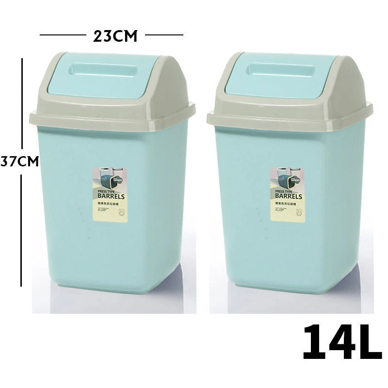 Household Large Capacity Practical Garbage Can Plastic Dustbin with Shake Cover
