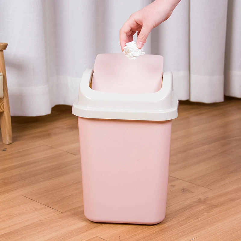 Household Large Capacity Practical Garbage Can Plastic Dustbin with Shake Cover