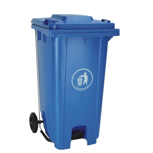 240L Blue Green Dustbin Used for in Hospital with Wheels