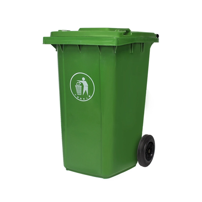 240L Blue Green Dustbin Used for in Hospital with Wheels