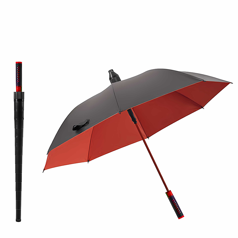 Vinyl Sunny Umbrella Straight Pole Wind-Resistant Long Handle Umbrella