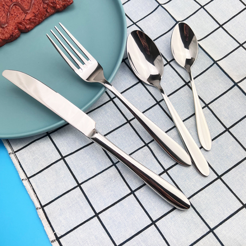 Stainless Steel Mirror Simple Knife Fork and Spoon Tableware Set
