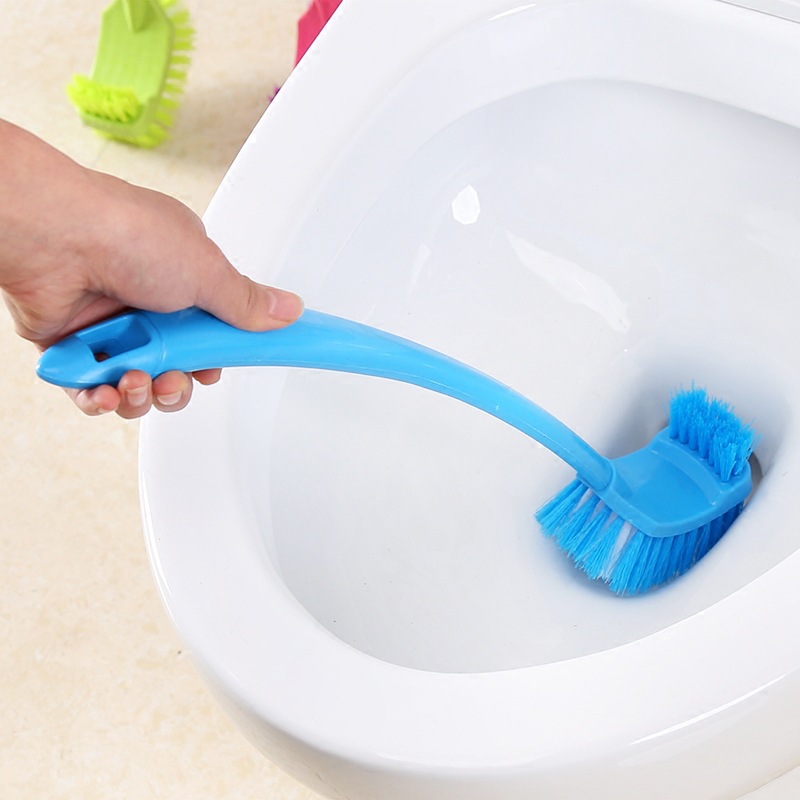 Double-sided plastic multi-purpose long handle cleaning brush without dead corners