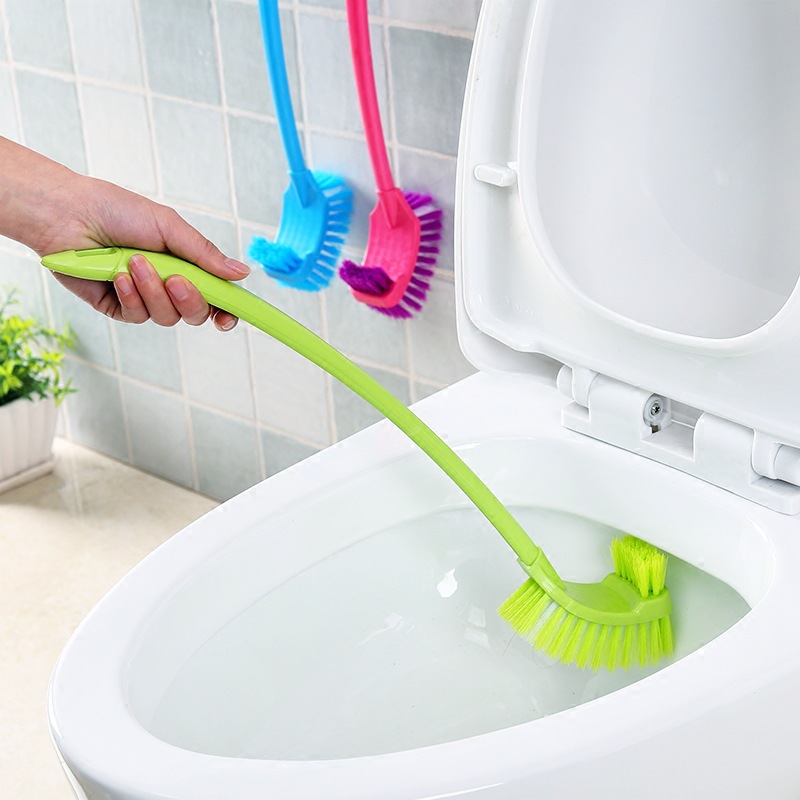 Double-sided plastic multi-purpose long handle cleaning brush without dead corners