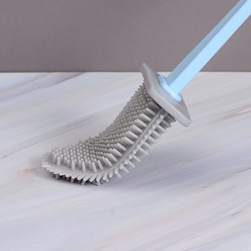 Silicone Toilet Brush Two Brushes Wash Toilet Hanging on the Wall