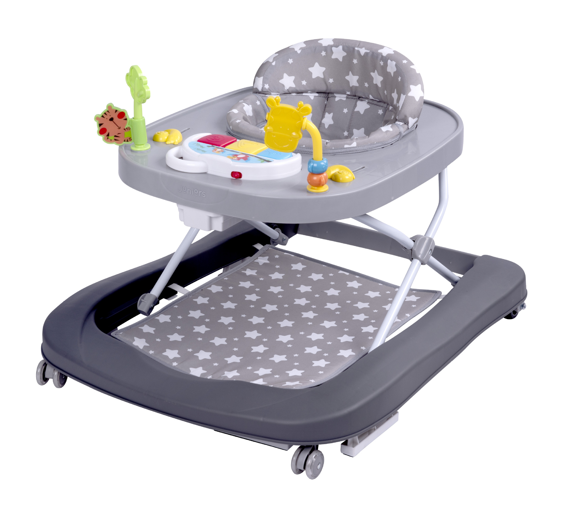 Three Levels of Height Adjustable Baby Walker with Multiple Functions