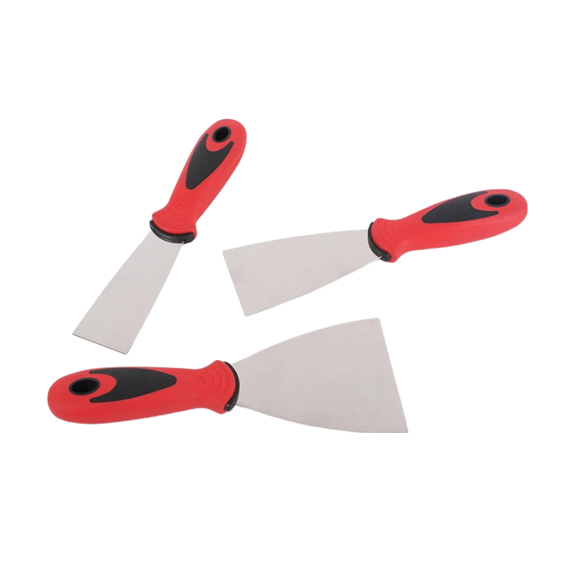 Factory Direct Sales Red Handle Putty Knife Customizable Plastic Handle Scraper Spatula Set