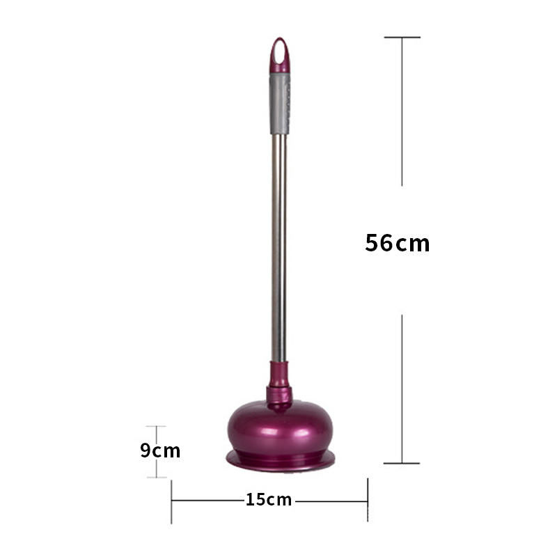 Bathroom Durable Toilet Plunger with Stainless Steel Long Handle