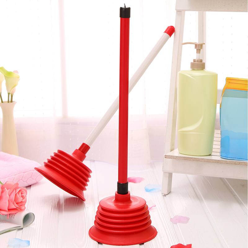 Bathroom Cleaning 49 cm PP Toilet Plunger with PVC Stick
