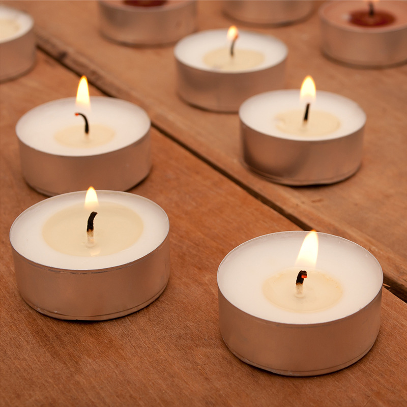 White Long Burning Romantic Votive Fall Tea Lightts Unscented Candles