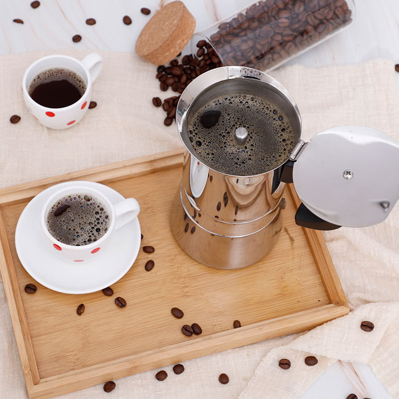Hot Selling Portable Moka Pot Induction Italian Espresso Stainless Steel Electric Water Coffee Kettle