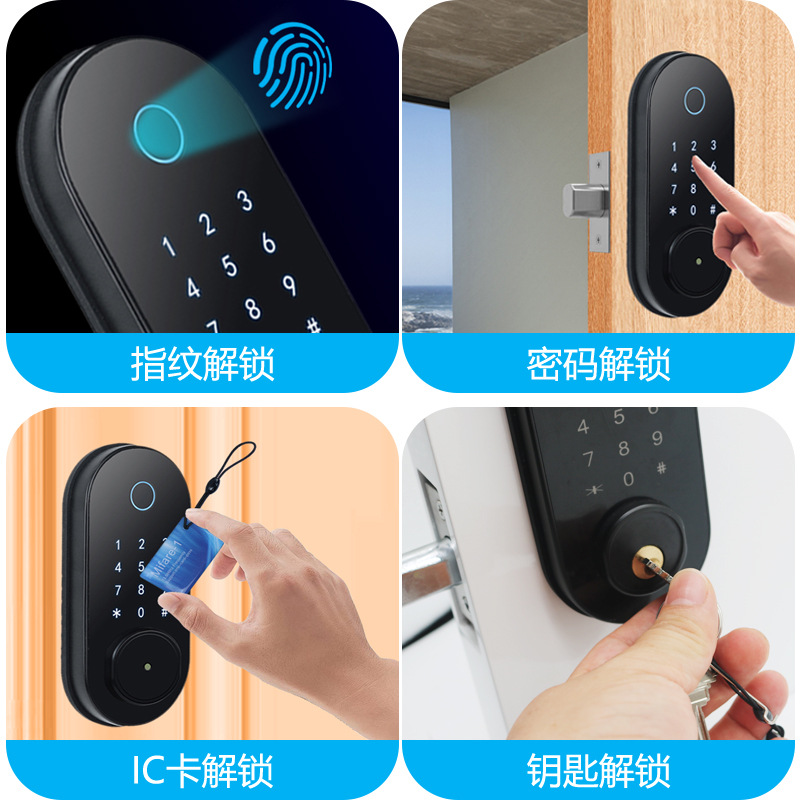 Electronic Fingerprint Smart Wifi Keyless Entry Digital Locks Deadbolt For Front Door