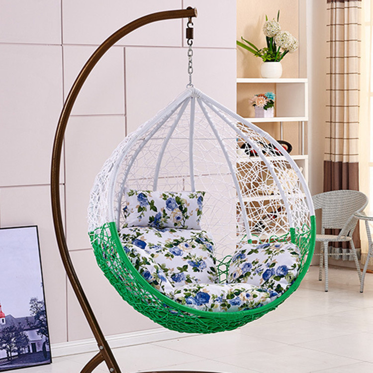 Outdoor Hanging Basket Suspended Swing Chair With Stand For Outside