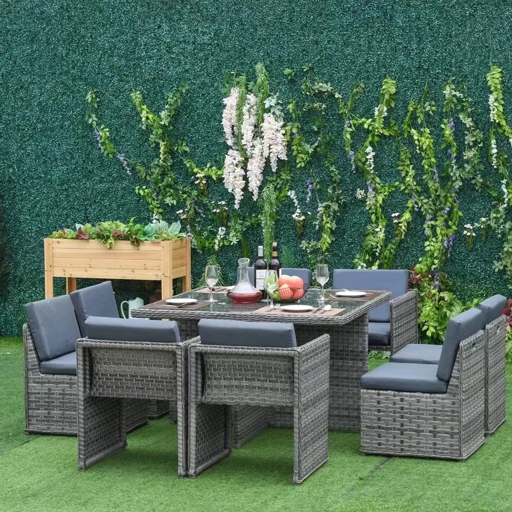 Rattan Outdoor Furniture Wicker Table And Chairs 5 Piece Patio Set For Restaurant And Bars