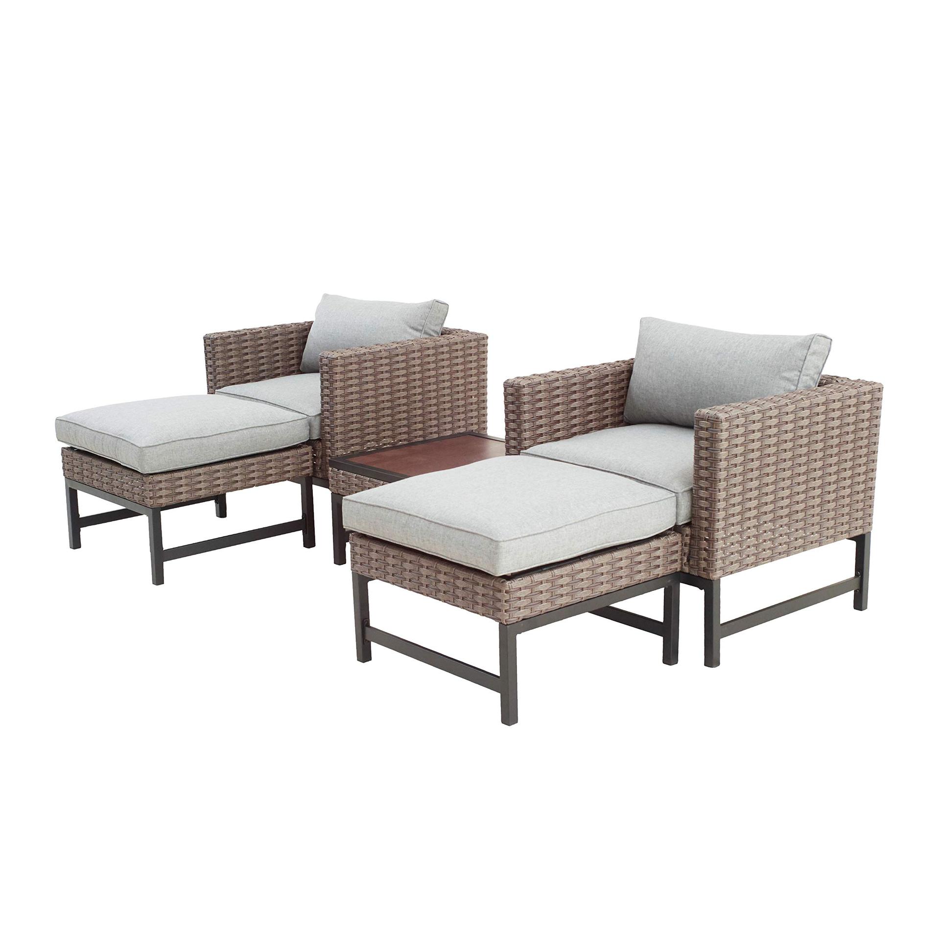 Outdoor Rattan Wicker Furniture Patio Lawn Dining Backyard Table And Chairs Set