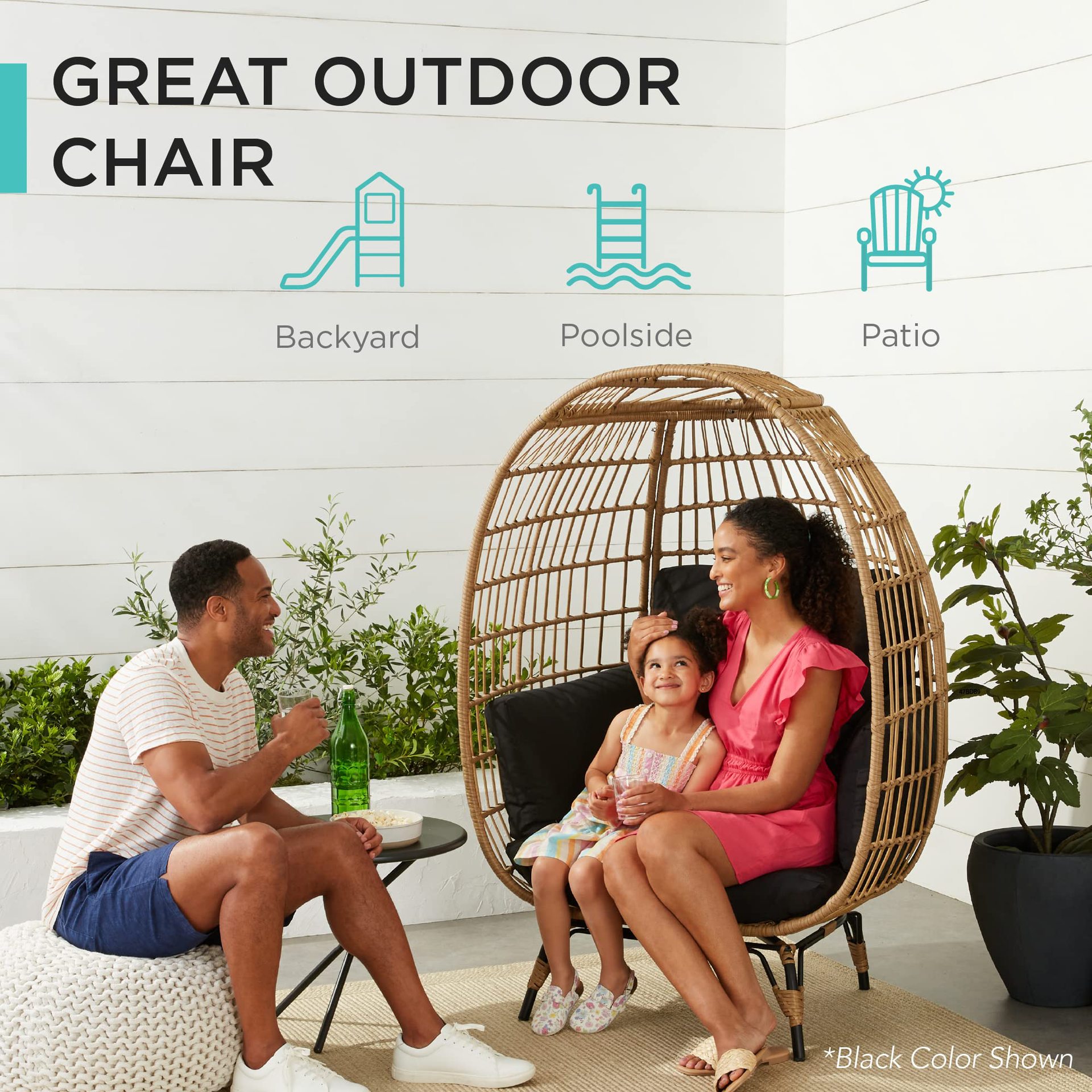 Outdoor Oversized Egg Shape Garden Rattan Furniture Sets Comfortable Patio Chairs
