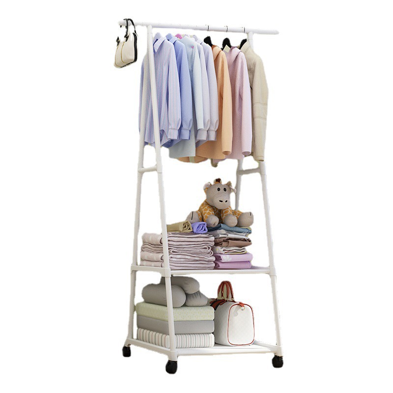 Modern Freestanding Simple Houseware Garment Bedroom Clothes Rack On Wheels