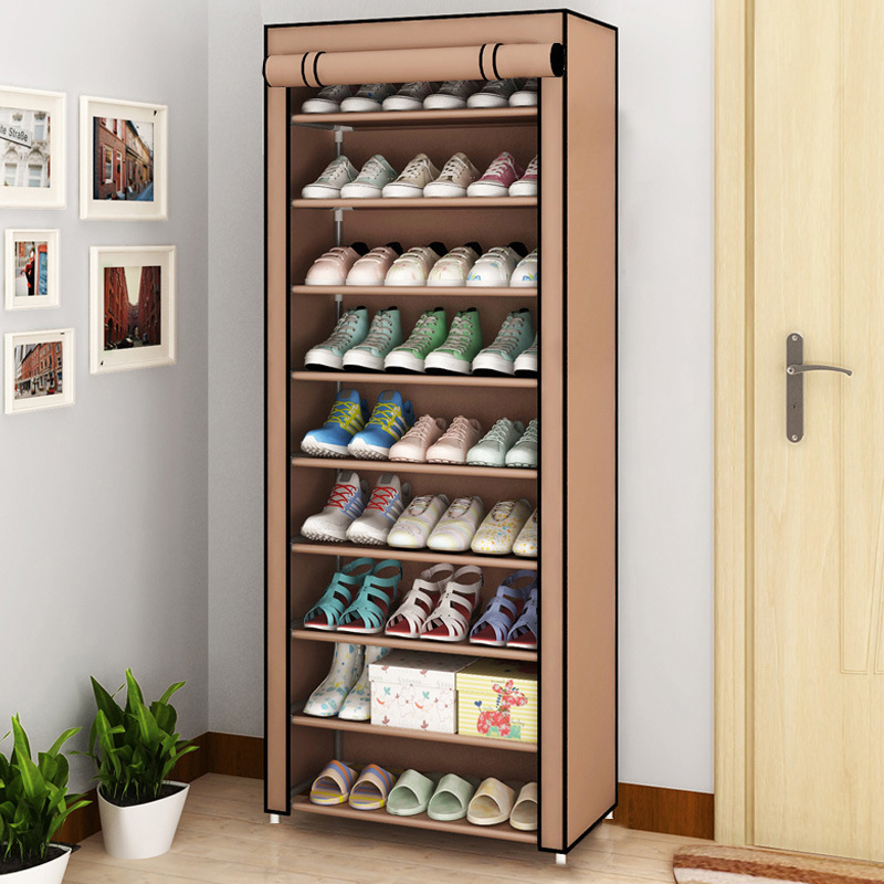 Heavy Duty Free Standing Shoe Shelf Organizer For Front Door Entrance Entryway With Cover