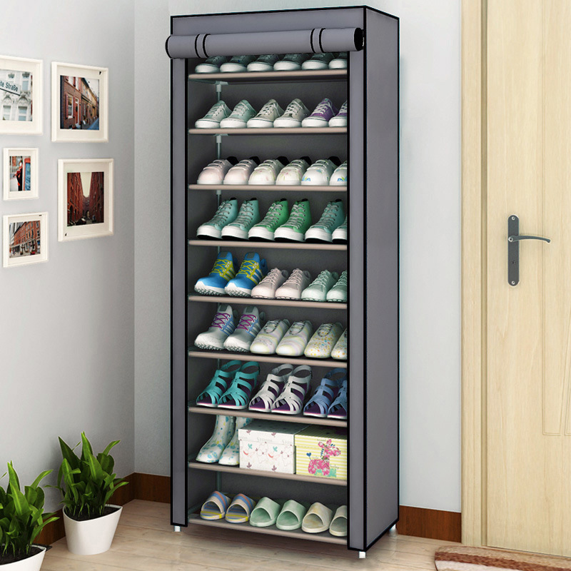 Heavy Duty Free Standing Shoe Shelf Organizer For Front Door Entrance Entryway With Cover