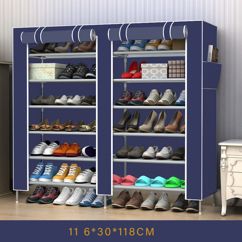 Wholesale Non Woven Folding Fabric Shoe Cabinet Storage 7 Tiers Rack Tall Shelf With Cover For Bedroom