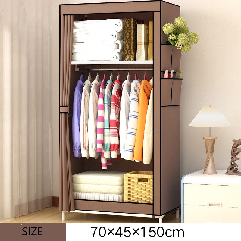 Heavy Duty Collapsable Closet Wardrobe Clothing Rack Storage Organizer With Cover