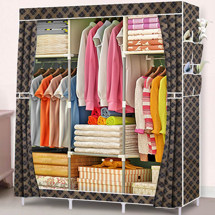 China Supplier Portable Free Standing Closet Wardrobe Cabinet For Hanging Clothes