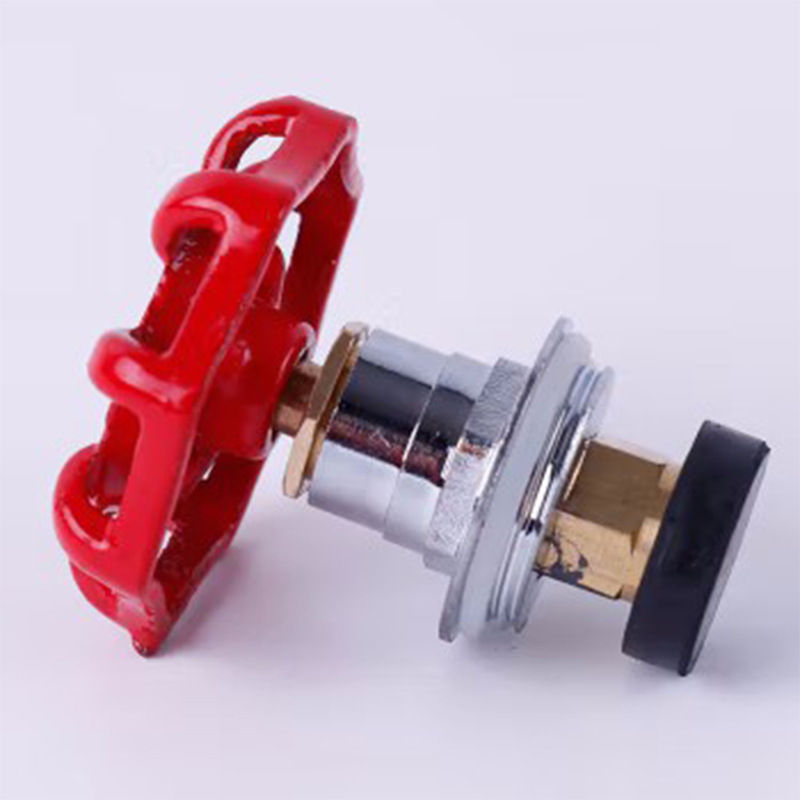 Copper Switch Water Pipe Fittings Red Handle Hand Wheel Water Shut Off Valve