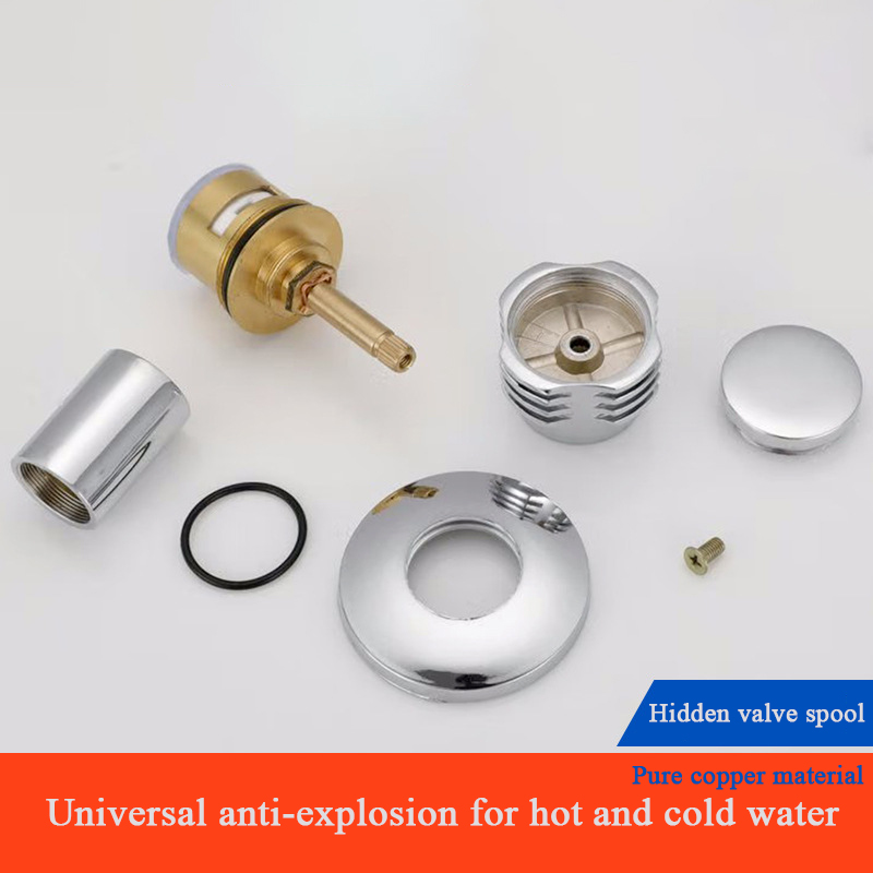 Hot Cold Water Tap Valve Disc Brass Thread Brass Ceramic Faucet Diverter Cartridge