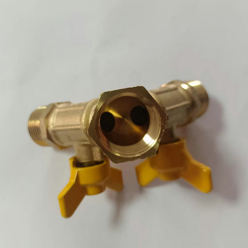 Switch Brass Outer Wire Y Type Three Way Double Fork 3 Way Gas Ball Valve