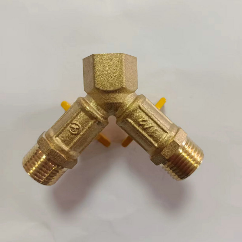 Switch Brass Outer Wire Y Type Three Way Double Fork 3 Way Gas Ball Valve