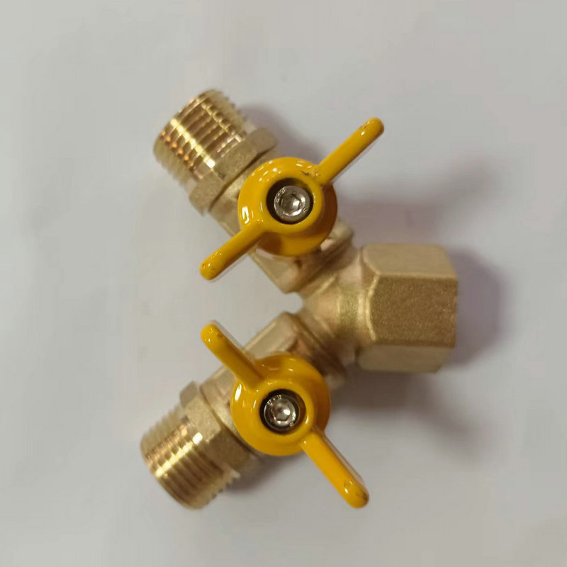 Switch Brass Outer Wire Y Type Three Way Double Fork 3 Way Gas Ball Valve